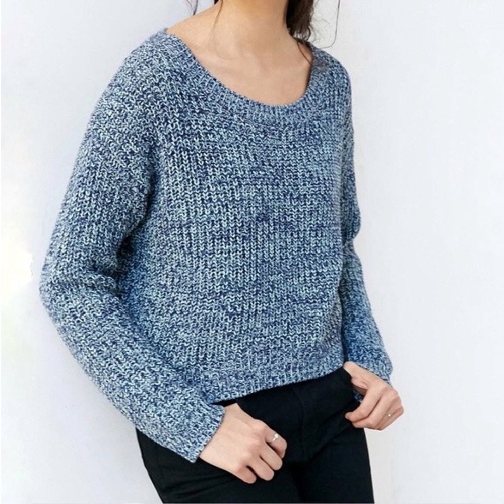 Urban Outfitters BDG Dani Blue Teal Marled Cable Knit Sweater